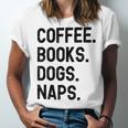 Vintage Coffee Books Dogs Naps Retro Unisex Jersey T-Shirt