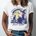 Vintage Sexy Witch Spooky Readers Book Lover Club Halloween Unisex Jersey T-Shirt