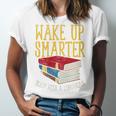 Wake Up Smarter Librarian Book Stack Premium Tri-Blend Unisex Jersey T-Shirt