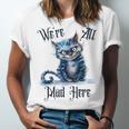 We'Re All Mad Here Cheshire Cat Alice Wonderland Book Kids Unisex Jersey T-Shirt
