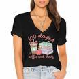 100 Days Of Coffee And Chaos Coquette Bow Book Apple Women's Jersey Short Sleeve Deep V-Neck Tshirt 100 Days Of Coffee And Chaos Coquette Bow Book Apple Women's Jersey Short Sleeve Deep V-Neck Tshirt