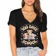 100 Days Of School Cute Puppies And Books Women's Jersey Short Sleeve Deep V-Neck Tshirt 100 Days Of School Cute Puppies And Books Women's Jersey Short Sleeve Deep V-Neck Tshirt