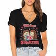100 Days Smarter Shirt Cute Hedgehog Love Books School Tee Women's Jersey Short Sleeve Deep V-Neck Tshirt