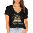 1955 Chapter Seventy 70th Birthday Wildflower Book 70 Yr Old Women's Jersey Short Sleeve Deep V-Neck Tshirt 1955 Chapter Seventy 70th Birthday Wildflower Book 70 Yr Old Women's Jersey Short Sleeve Deep V-Neck Tshirt