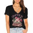 63rd Birthday Chapter 63 Birthday Shirt Women Book Lover Women's Jersey Short Sleeve Deep V-Neck Tshirt