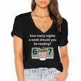 67 Meme English Teacher Reading Book Lover Humor Women's Jersey Short Sleeve Deep V-Neck Tshirt