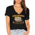 Abibliophobia Perfect For Young Book Lover Bookworm Reader Women's Jersey Short Sleeve Deep V-Neck Tshirt Abibliophobia Perfect For Young Book Lover Bookworm Reader Women's Jersey Short Sleeve Deep V-Neck Tshirt