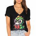 Adorable Book Lover Iguana With Reading Glasses Cute Women's Jersey Short Sleeve Deep V-Neck Tshirt Adorable Book Lover Iguana With Reading Glasses Cute Women's Jersey Short Sleeve Deep V-Neck Tshirt