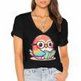 Adorable Book Lover Parrot With Reading Glasses Cute Women's Jersey Short Sleeve Deep V-Neck Tshirt Adorable Book Lover Parrot With Reading Glasses Cute Women's Jersey Short Sleeve Deep V-Neck Tshirt