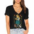 Alice In Wonderland Book Lover Lewis Carroll Rabbit Women's Jersey Short Sleeve Deep V-Neck Tshirt Alice In Wonderland Book Lover Lewis Carroll Rabbit Women's Jersey Short Sleeve Deep V-Neck Tshirt