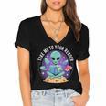 Alien Reader Reading Teacher Librarian Book Lover Women's Jersey Short Sleeve Deep V-Neck Tshirt Alien Reader Reading Teacher Librarian Book Lover Women's Jersey Short Sleeve Deep V-Neck Tshirt