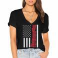 America Flag Read Book Reading Librarian Men Women Kids Women's Jersey Short Sleeve Deep V-Neck Tshirt