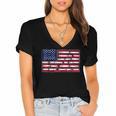 America US Flag Books Library Reading For Book Lover Reader Women's Jersey Short Sleeve Deep V-Neck Tshirt