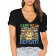 Animals Read Reading Book Library First Day Of School Kids Women's Jersey Short Sleeve Deep V-Neck Tshirt Animals Read Reading Book Library First Day Of School Kids Women's Jersey Short Sleeve Deep V-Neck Tshirt