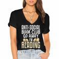 Anti Social Book Club Go Away I'm Reading Women's Jersey Short Sleeve Deep V-Neck Tshirt Anti Social Book Club Go Away I'm Reading Women's Jersey Short Sleeve Deep V-Neck Tshirt