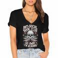 Anti-Social Book Club Go Away Im Reading Women's Jersey Short Sleeve Deep V-Neck Tshirt