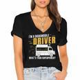 Awesome Bookmobile Driver What's Your Superpower Book Wagon Women's Jersey Short Sleeve Deep V-Neck Tshirt