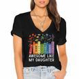 Awesome Like My Daughter Books Floral Proud Mom Women Women's Jersey Short Sleeve Deep V-Neck Tshirt Awesome Like My Daughter Books Floral Proud Mom Women Women's Jersey Short Sleeve Deep V-Neck Tshirt