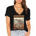 Ball Python Snake Introvert Ball Python Women's Jersey Short Sleeve Deep V-Neck Tshirt Ball Python Snake Introvert Ball Python Women's Jersey Short Sleeve Deep V-Neck Tshirt