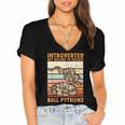 Ball Python Snake Introvert Ball Python Women's Jersey Short Sleeve Deep V-Neck Tshirt Ball Python Snake Introvert Ball Python Women's Jersey Short Sleeve Deep V-Neck Tshirt