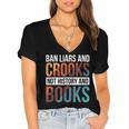 Ban Liars And Crooks Not History And Books Women's Jersey Short Sleeve Deep V-Neck Tshirt