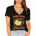 Banned Books Week Read Banned Books Reader Women's Jersey Short Sleeve Deep V-Neck Tshirt