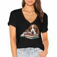Basset Hound Books Dog Breed Graphic Women's Jersey Short Sleeve Deep V-Neck Tshirt Basset Hound Books Dog Breed Graphic Women's Jersey Short Sleeve Deep V-Neck Tshirt