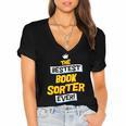 Best Book Sorter Job Occupation Women's Jersey Short Sleeve Deep V-Neck Tshirt Best Book Sorter Job Occupation Women's Jersey Short Sleeve Deep V-Neck Tshirt