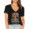 Big Cancer Energy Woman Camo Zodiac Book Teacher Women's Jersey Short Sleeve Deep V-Neck Tshirt
