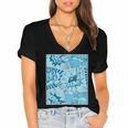 Blue Comic Book Blue Graphic Women's Jersey Short Sleeve Deep V-Neck Tshirt