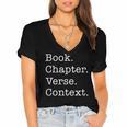 Book Chapter Verse Context Theology Christian Reformed Women's Jersey Short Sleeve Deep V-Neck Tshirt Book Chapter Verse Context Theology Christian Reformed Women's Jersey Short Sleeve Deep V-Neck Tshirt