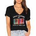 Book Club Read Reading Librarian Men Women Kids Women's Jersey Short Sleeve Deep V-Neck Tshirt