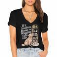 Book And Dog Lover Bookworm Reader Book Lover Women's Jersey Short Sleeve Deep V-Neck Tshirt
