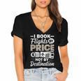 I Book Flights Not By Destination Budget Traveler Traveling Women's Jersey Short Sleeve Deep V-Neck Tshirt