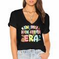 In My Book Keeper Era Librarian School Women's Jersey Short Sleeve Deep V-Neck Tshirt