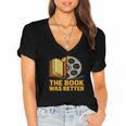 Book Love Scene The Book Was Better Bookworm Vibes Women's Jersey Short Sleeve Deep V-Neck Tshirt Book Love Scene The Book Was Better Bookworm Vibes Women's Jersey Short Sleeve Deep V-Neck Tshirt