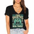 Book Lover Banned Books Reading Banned Books Women's Jersey Short Sleeve Deep V-Neck Tshirt