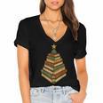 Book Lover Christmas Graphic For Librarians Women's Jersey Short Sleeve Deep V-Neck Tshirt