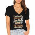 Book Lover Emotionally Attached To Fictional Characters Women's Jersey Short Sleeve Deep V-Neck Tshirt Book Lover Emotionally Attached To Fictional Characters Women's Jersey Short Sleeve Deep V-Neck Tshirt