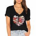 Book Lover Heart Shape Reading Librarian Valentine Men Women Women's Jersey Short Sleeve Deep V-Neck Tshirt Book Lover Heart Shape Reading Librarian Valentine Men Women Women's Jersey Short Sleeve Deep V-Neck Tshirt