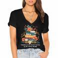 Book Lover Librarian Reading Library Readers Women's Jersey Short Sleeve Deep V-Neck Tshirt