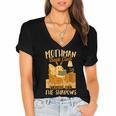 Book Lover Moth Mothman Book Club Reading Into Shadows Women's Jersey Short Sleeve Deep V-Neck Tshirt