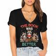 Book Lover Racoon Reading Bookish The Book Was Better Women's Jersey Short Sleeve Deep V-Neck Tshirt Book Lover Racoon Reading Bookish The Book Was Better Women's Jersey Short Sleeve Deep V-Neck Tshirt