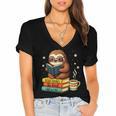 Book Lover Sloth Reading Bookish Library Read Books Be Kind Women's Jersey Short Sleeve Deep V-Neck Tshirt Book Lover Sloth Reading Bookish Library Read Books Be Kind Women's Jersey Short Sleeve Deep V-Neck Tshirt