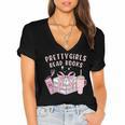 Book Lover's Pretty Girl's Read Books Women's Jersey Short Sleeve Deep V-Neck Tshirt Book Lover's Pretty Girl's Read Books Women's Jersey Short Sleeve Deep V-Neck Tshirt