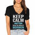 Book Of Mormon LDS Missionary Church Of Latter Day Saints Women's Jersey Short Sleeve Deep V-Neck Tshirt
