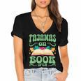 Book And Pajama Pajamas On Book Open Women's Jersey Short Sleeve Deep V-Neck Tshirt