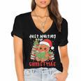 Book Reading Just Waiting For Christmas Gingerbread Women's Jersey Short Sleeve Deep V-Neck Tshirt Book Reading Just Waiting For Christmas Gingerbread Women's Jersey Short Sleeve Deep V-Neck Tshirt