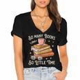 Book Reading Kafee Librarian Vele Books And Little Time Women's Jersey Short Sleeve Deep V-Neck Tshirt Book Reading Kafee Librarian Vele Books And Little Time Women's Jersey Short Sleeve Deep V-Neck Tshirt