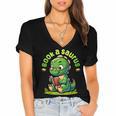 Book A Saurus Bookasaurus Dinosaur Book Girls Boys Toddler Women's Jersey Short Sleeve Deep V-Neck Tshirt